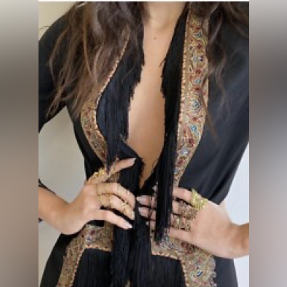 Talitha tasselled  black  blazer with embroidered designs ladies size 4